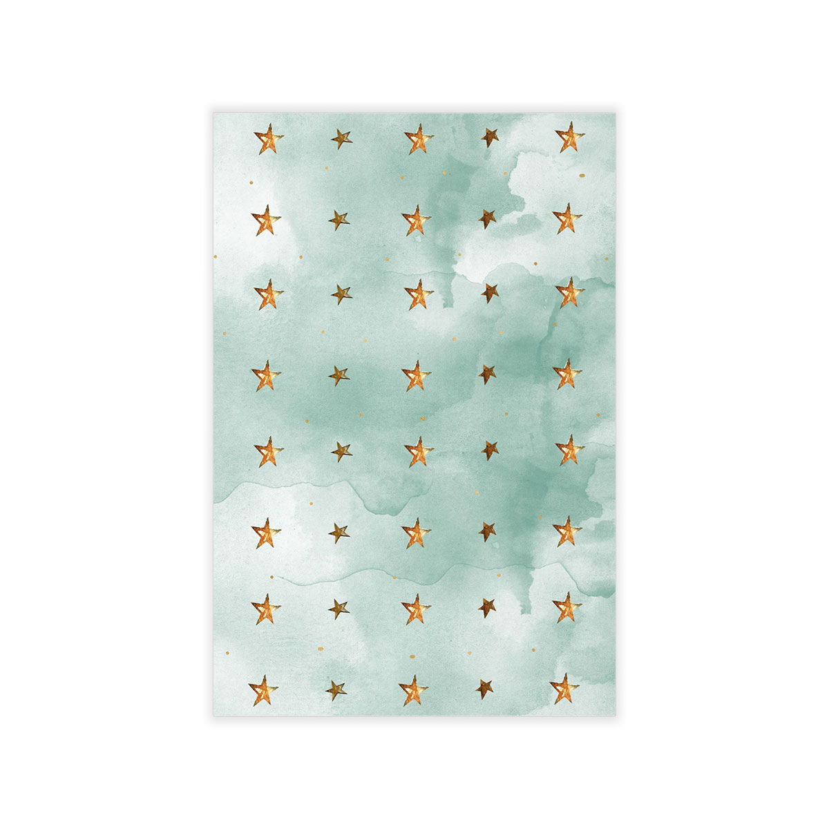 Watercolor Gold Christmas Star Pattern Wall Decals