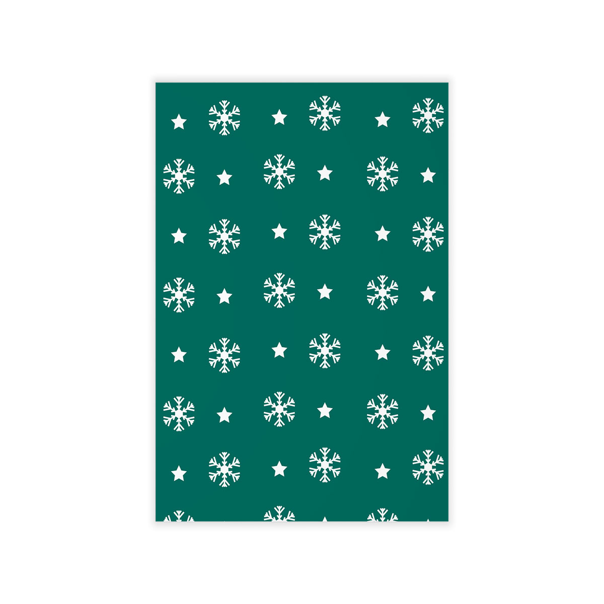 White And Dark Green Snowflake With Christmas Star Wall Decals