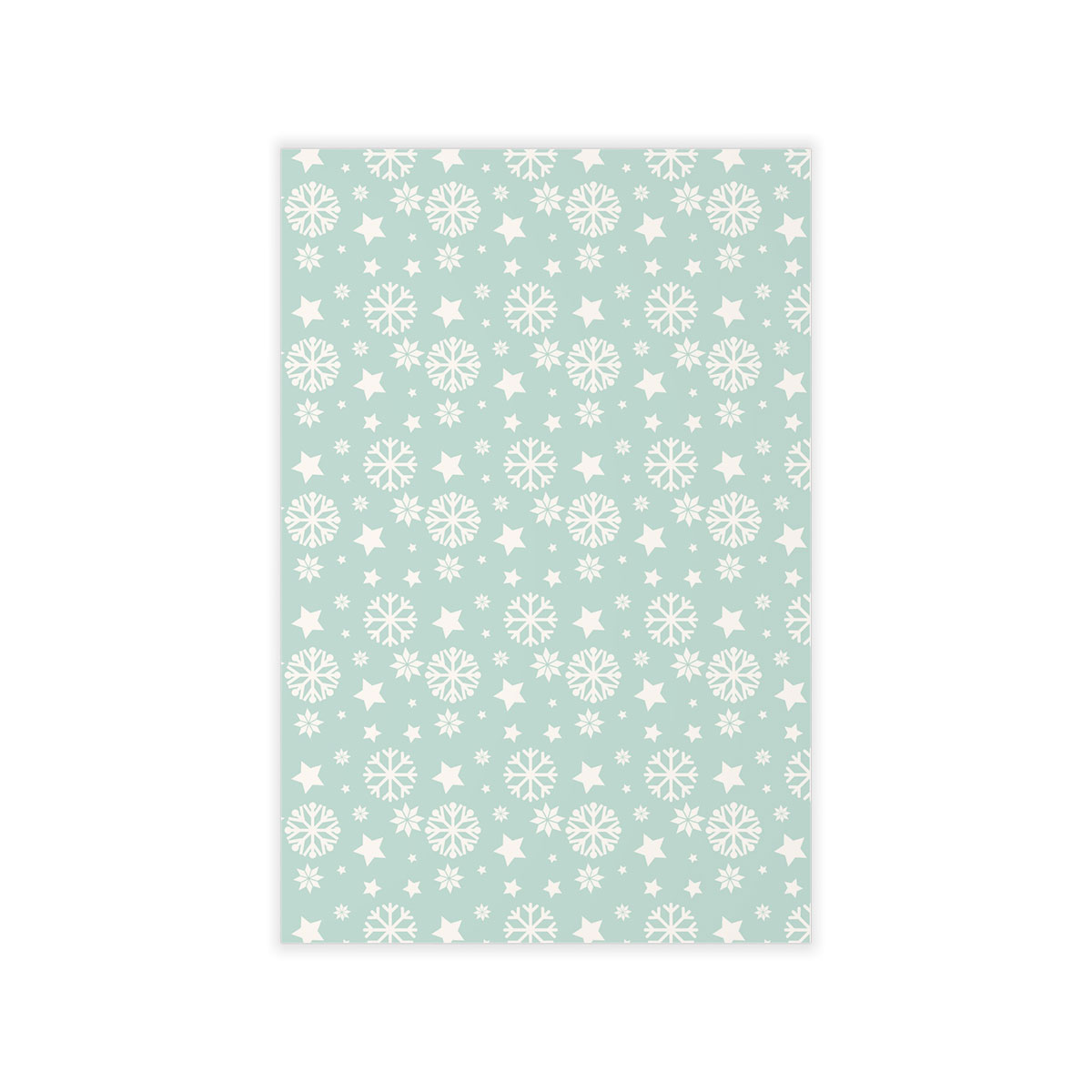 White And Light Green Snowflake And Christmas Stars Wall Decals