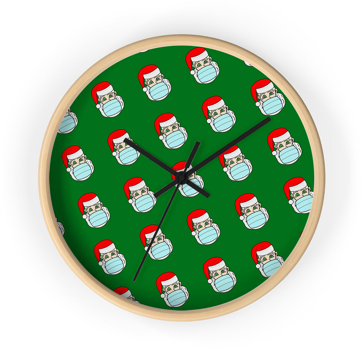 Santa Claus, Christmas Santa, Funny Secret Santa Gifts Printed Wooden Wall Clock