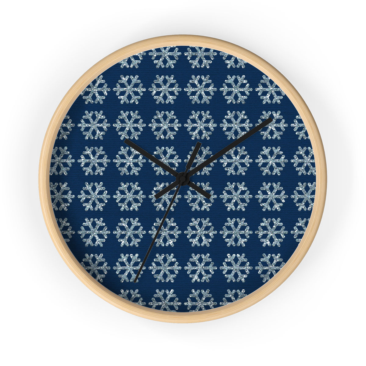 Snowflake, Snowflake Background, Snowflake Pattern 1 Printed Wooden Wall Clock