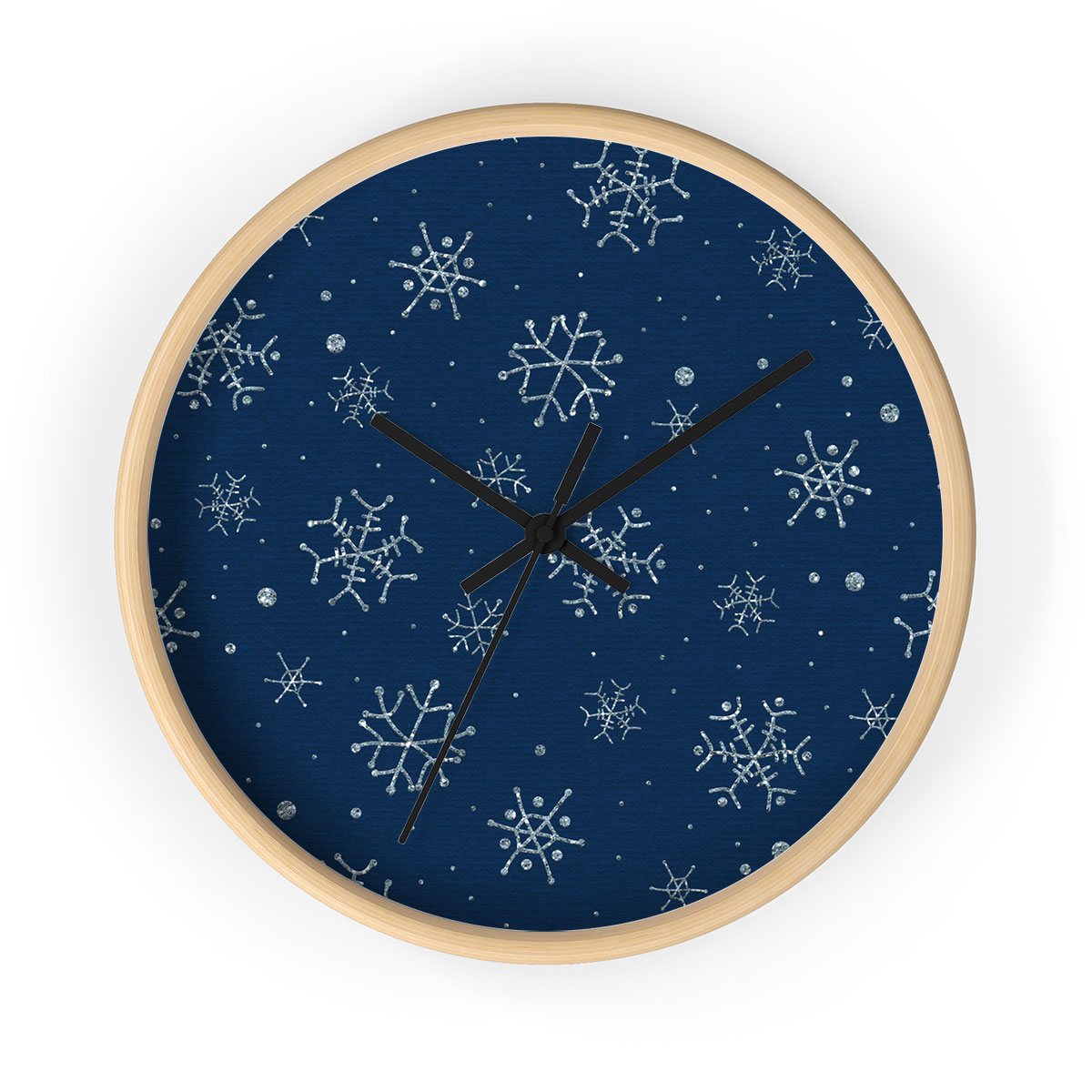 Snowflake, Snowflake Background, Snowflake Pattern 2 Printed Wooden Wall Clock
