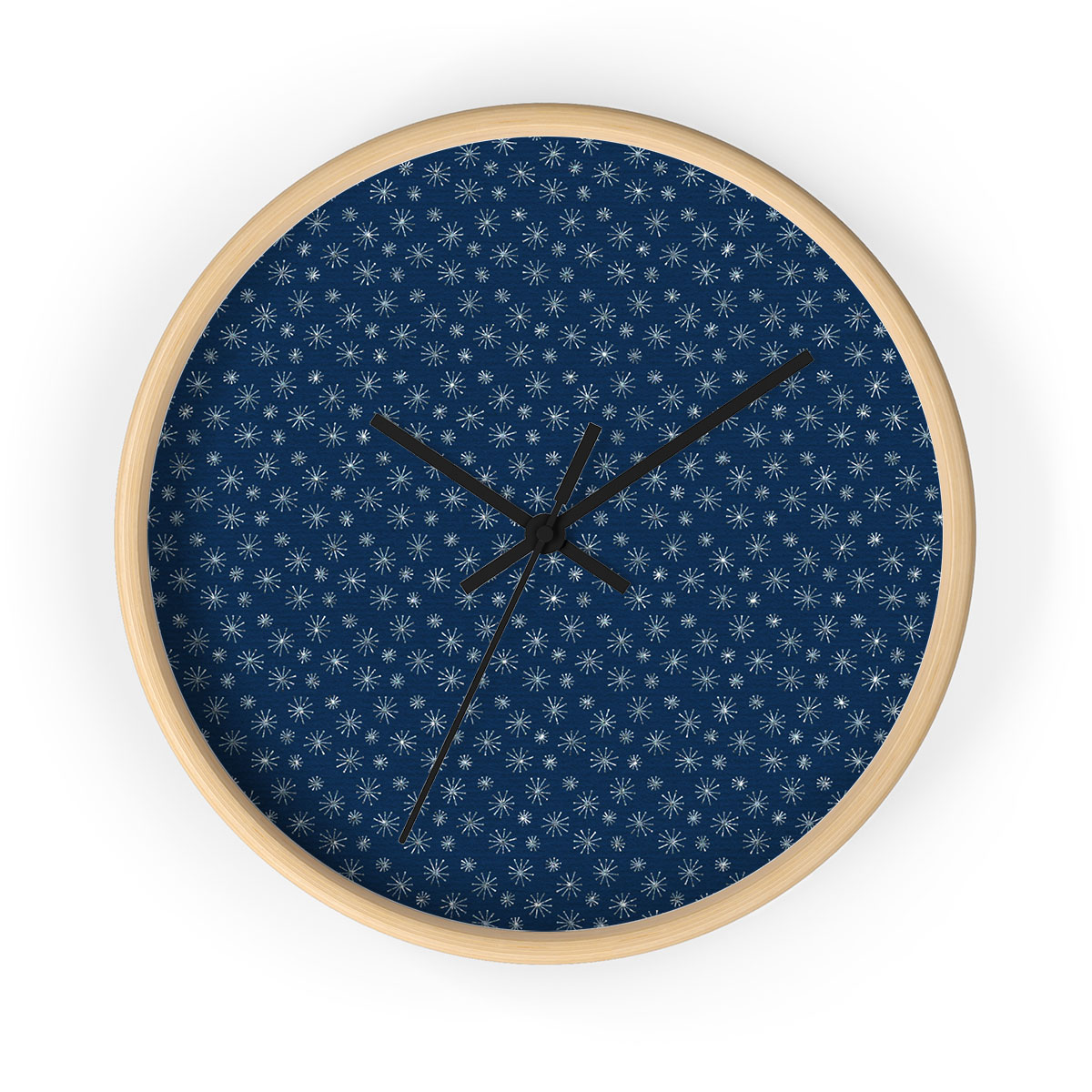 Snowflake, Snowflake Background, Snowflake Pattern 6 Printed Wooden Wall Clock
