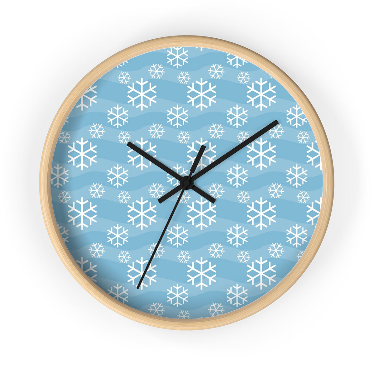 Snowflake, Snowflake Background, Snowflake Pattern 7 Printed Wooden Wall Clock