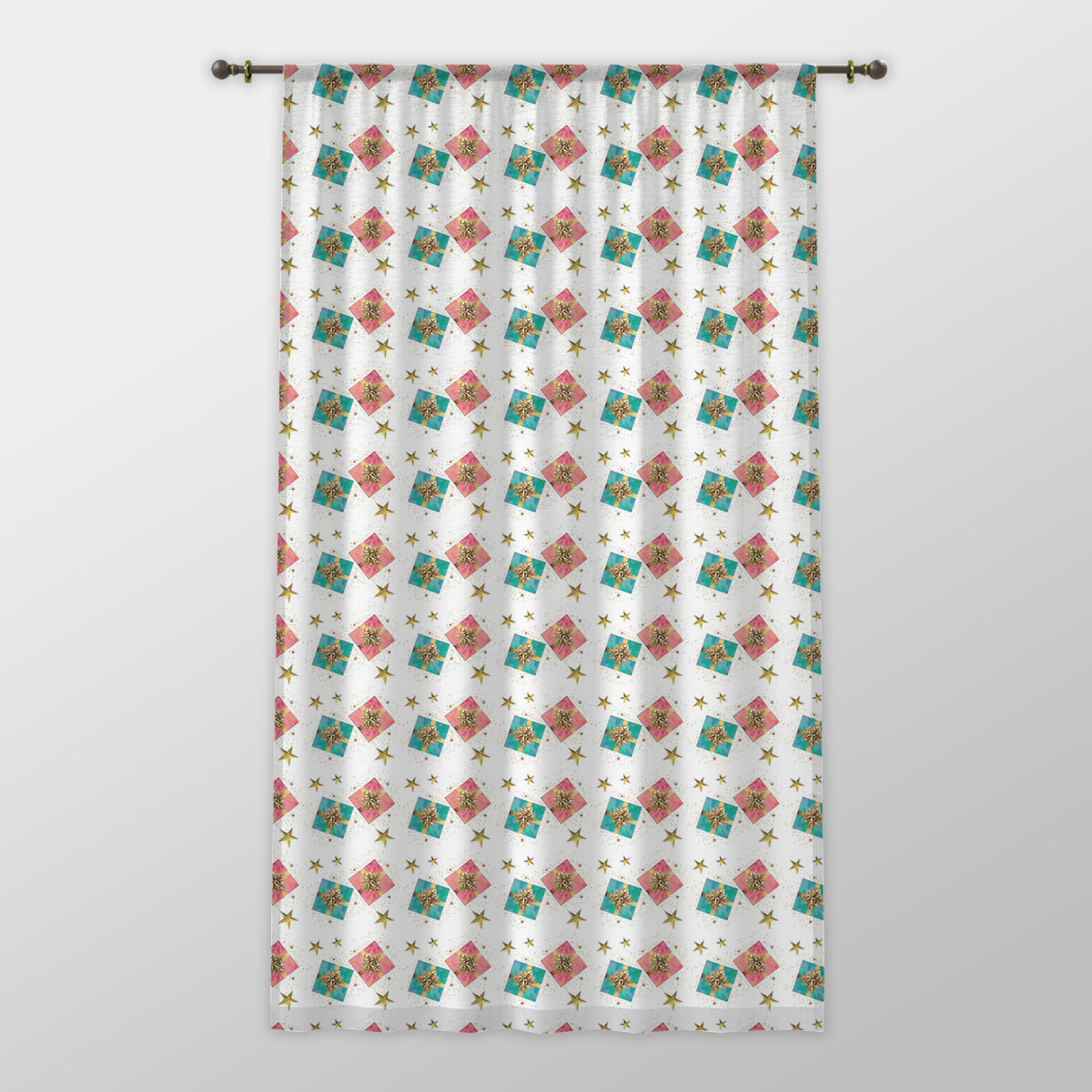 Christmas Gifts, Christmas Present Ideas, Christmas Pattern One-side Printed Window Curtain