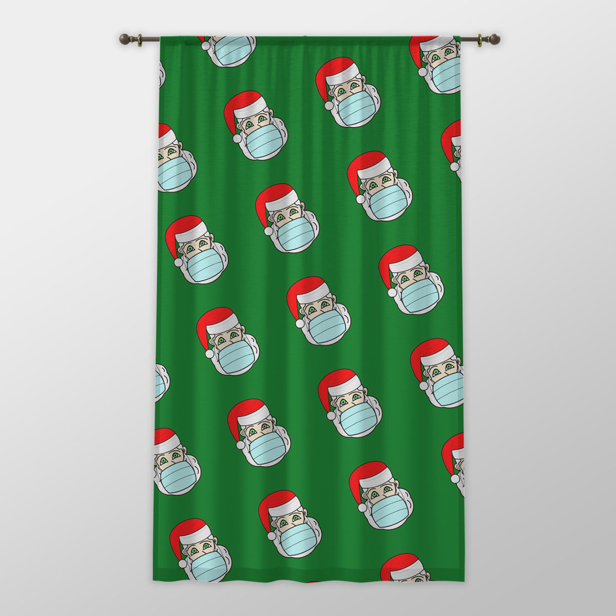 Santa Claus, Christmas Santa, Funny Secret Santa Gifts One-side Printed Window Curtain