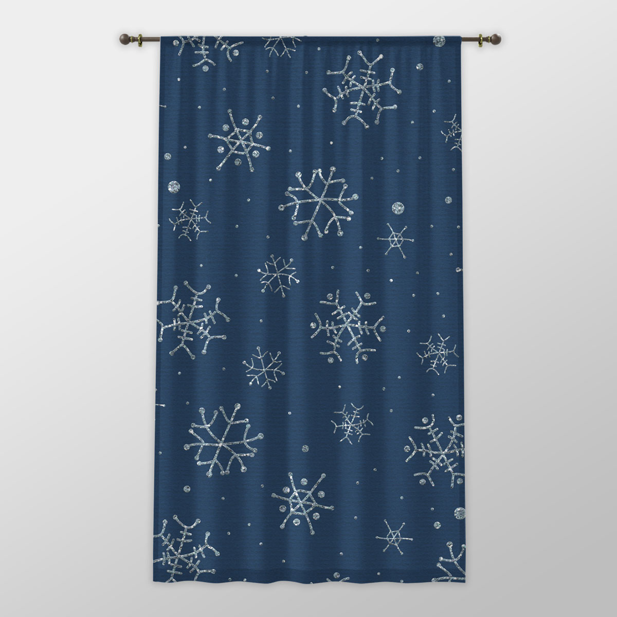 Snowflake, Snowflake Background, Snowflake Pattern 2 One-side Printed Window Curtain