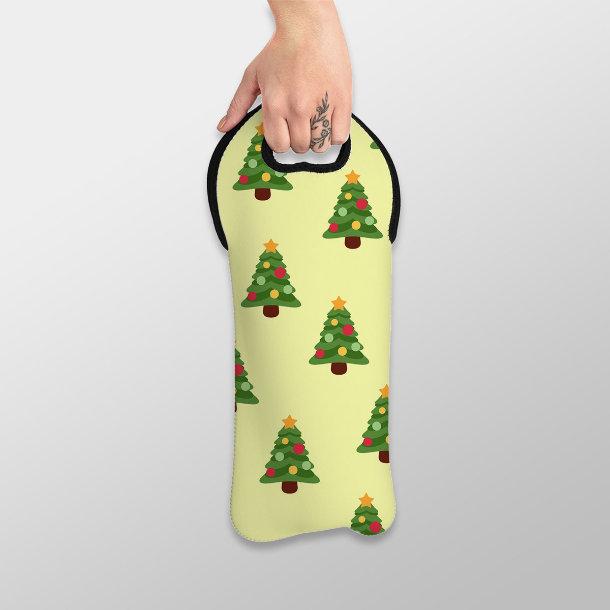 Christmas Tree, Pine Tree, Christmas Balls Wine Tote Bag