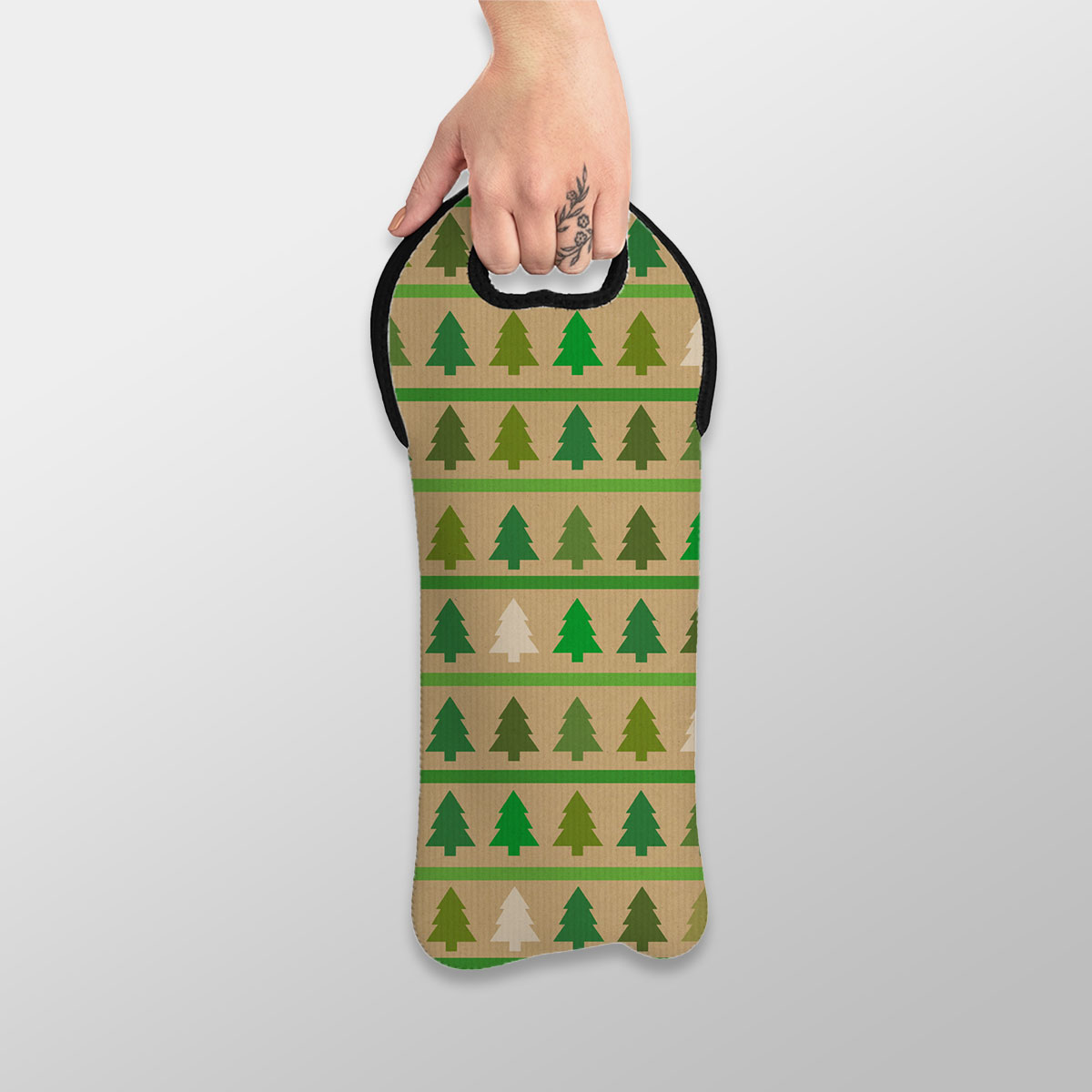 Christmas Tree, Pine Tree, Pine Tree Drawing Wine Tote Bag
