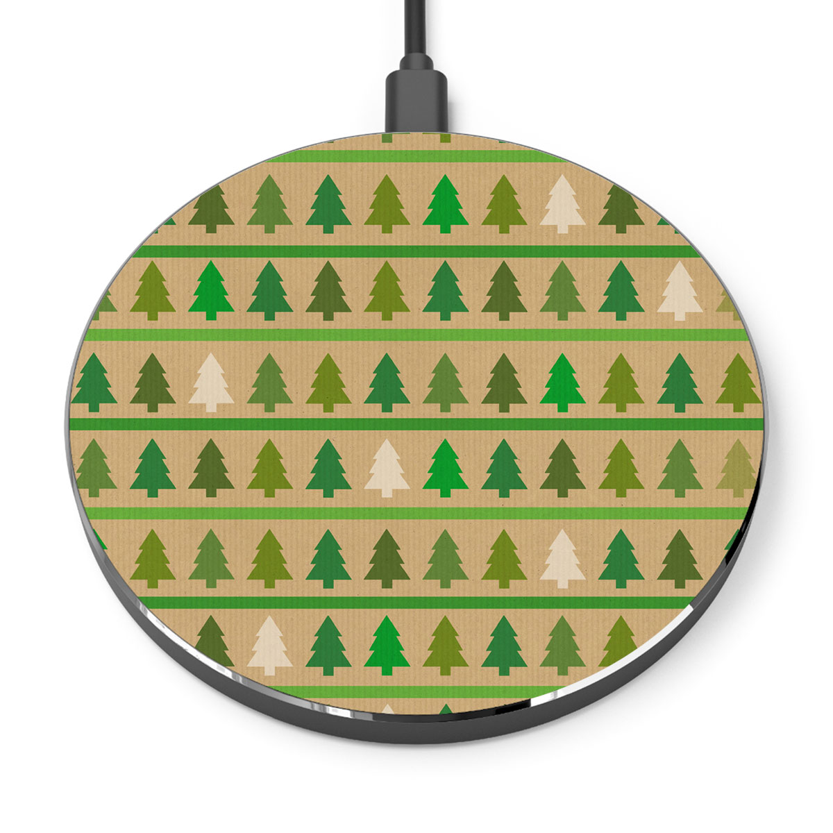 Christmas Tree, Pine Tree, Pine Tree Drawing Printed Wireless Charger