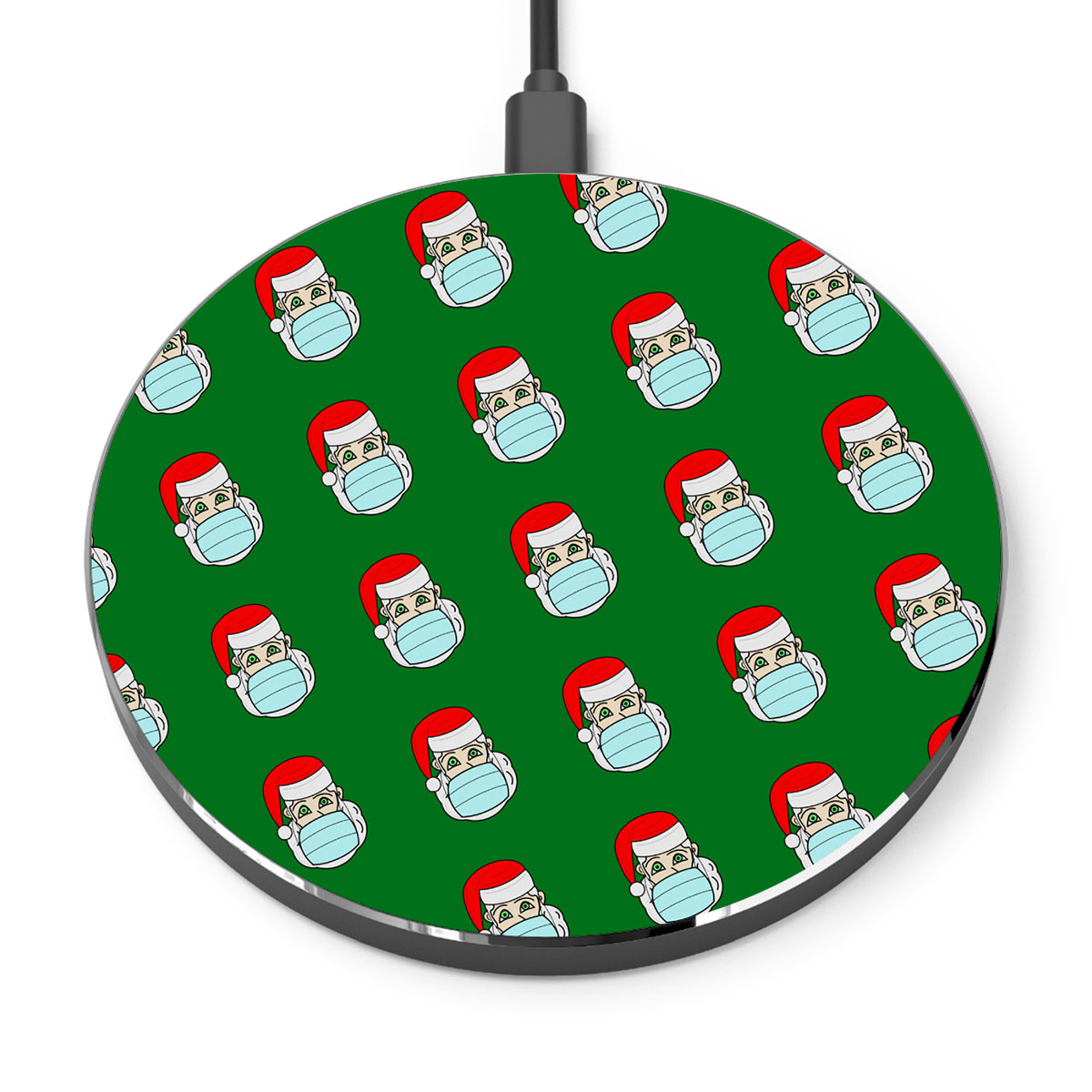 Santa Claus, Christmas Santa, Funny Secret Santa Gifts Printed Wireless Charger