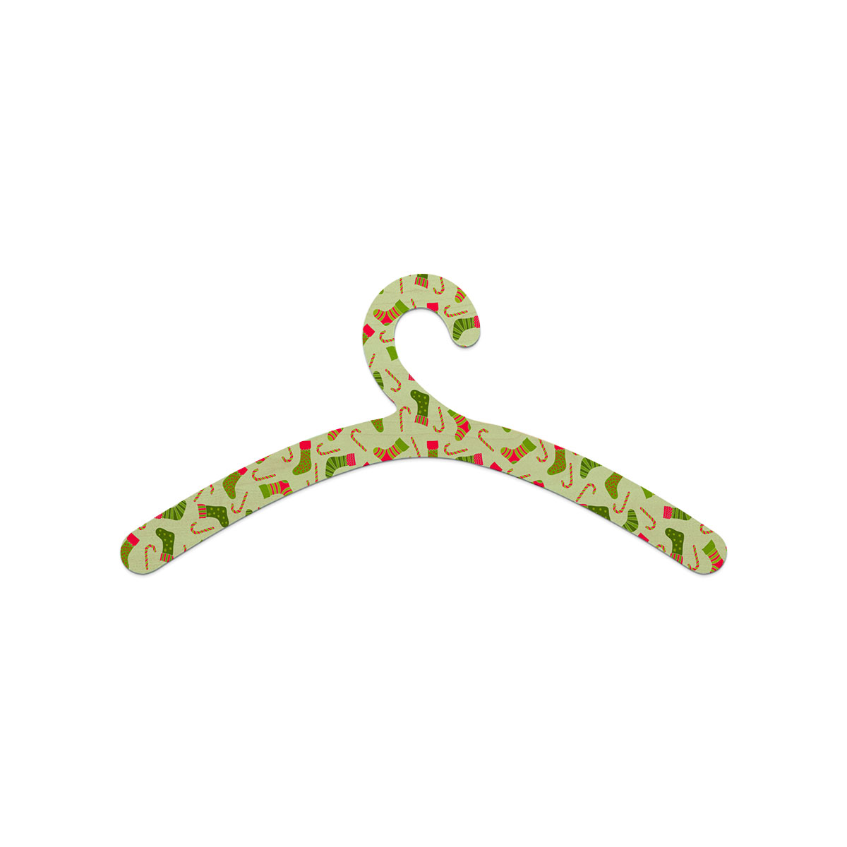 Christmas Socks, Colorful Socks And Candy Canes Wooden Hanger