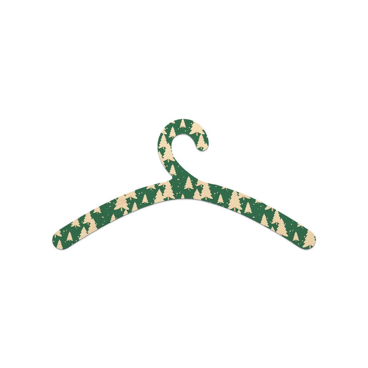 Green And White Christmas Tree Wooden Hanger