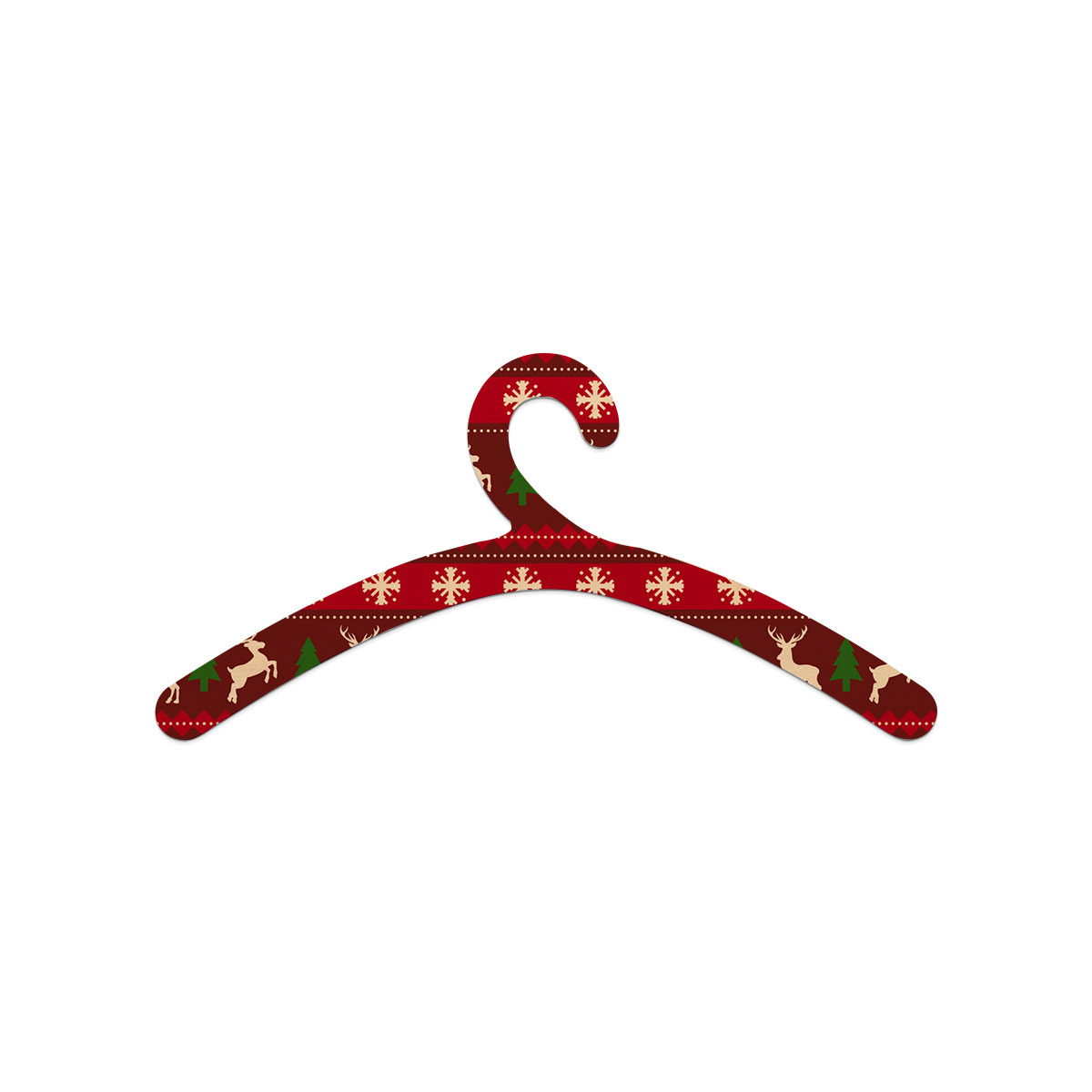 Red Green And White Christmas Tree, Reindeer With Snowflake Wooden Hanger