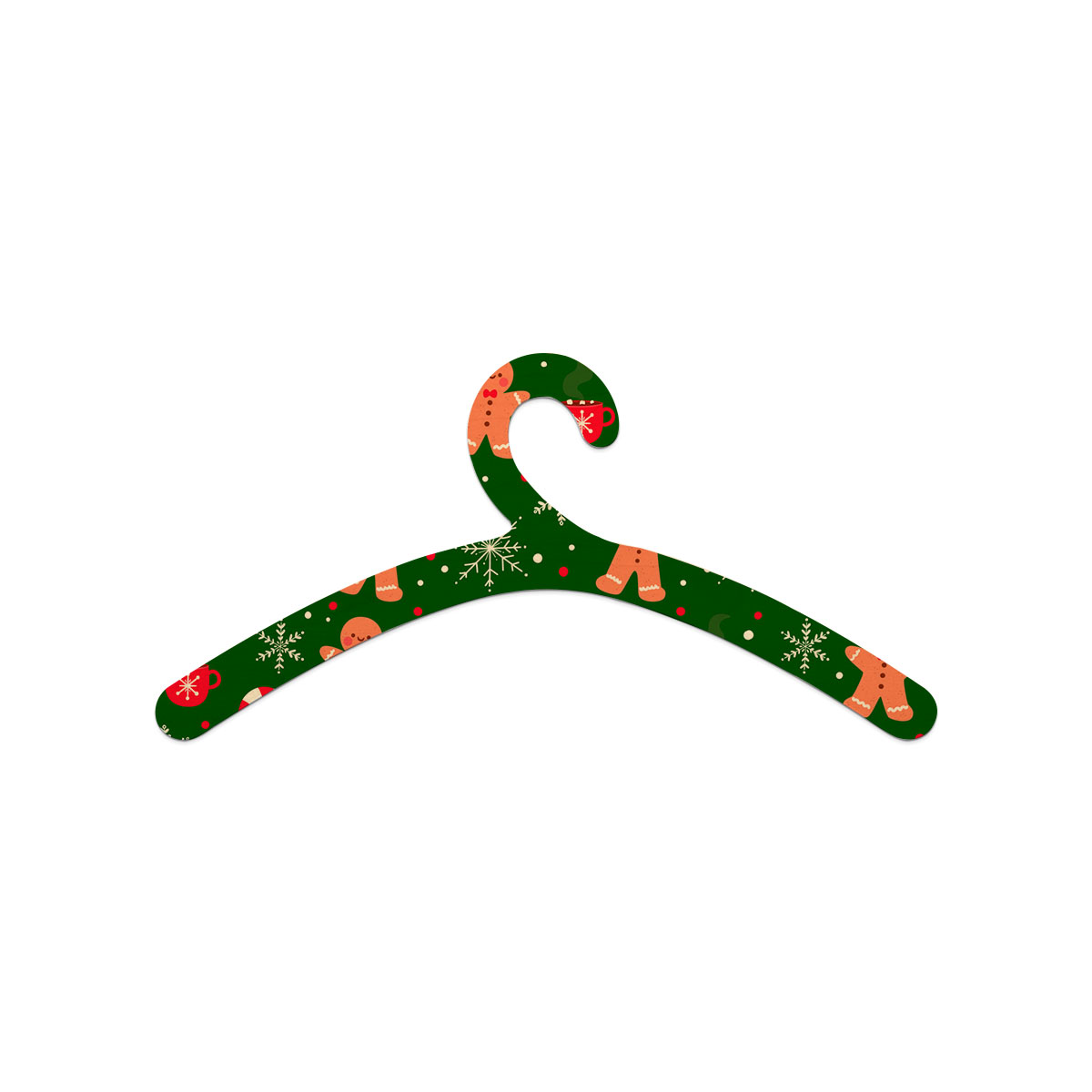 Red Green And White Gingerbread Man, Candy Cane With Snowflake Wooden Hanger