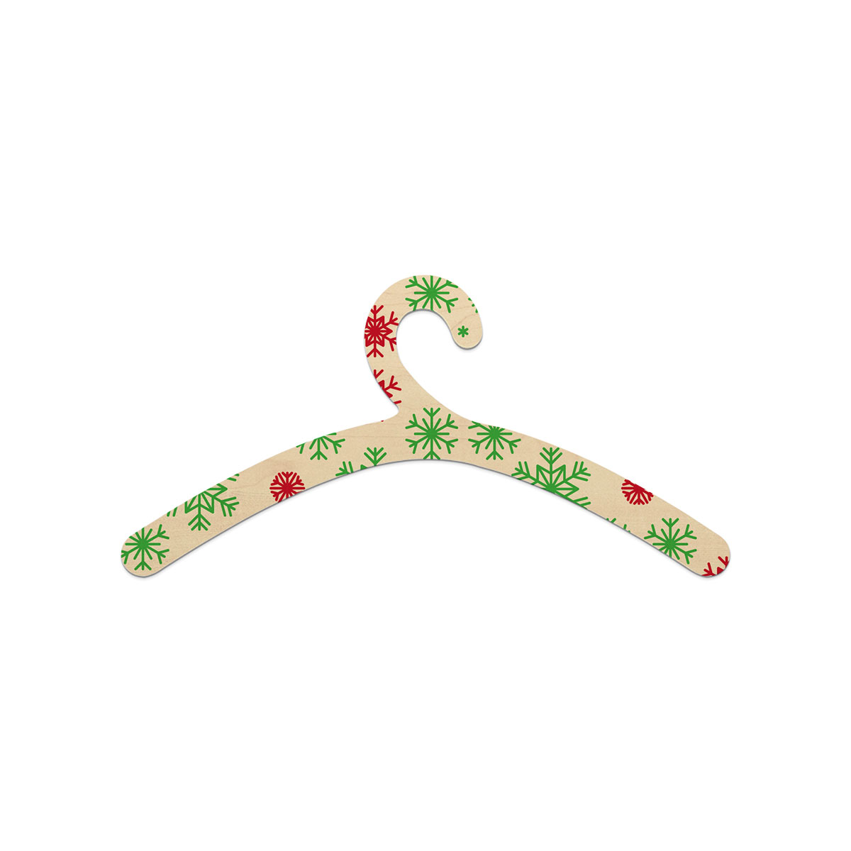 Red Green And White Snowflake Wooden Hanger
