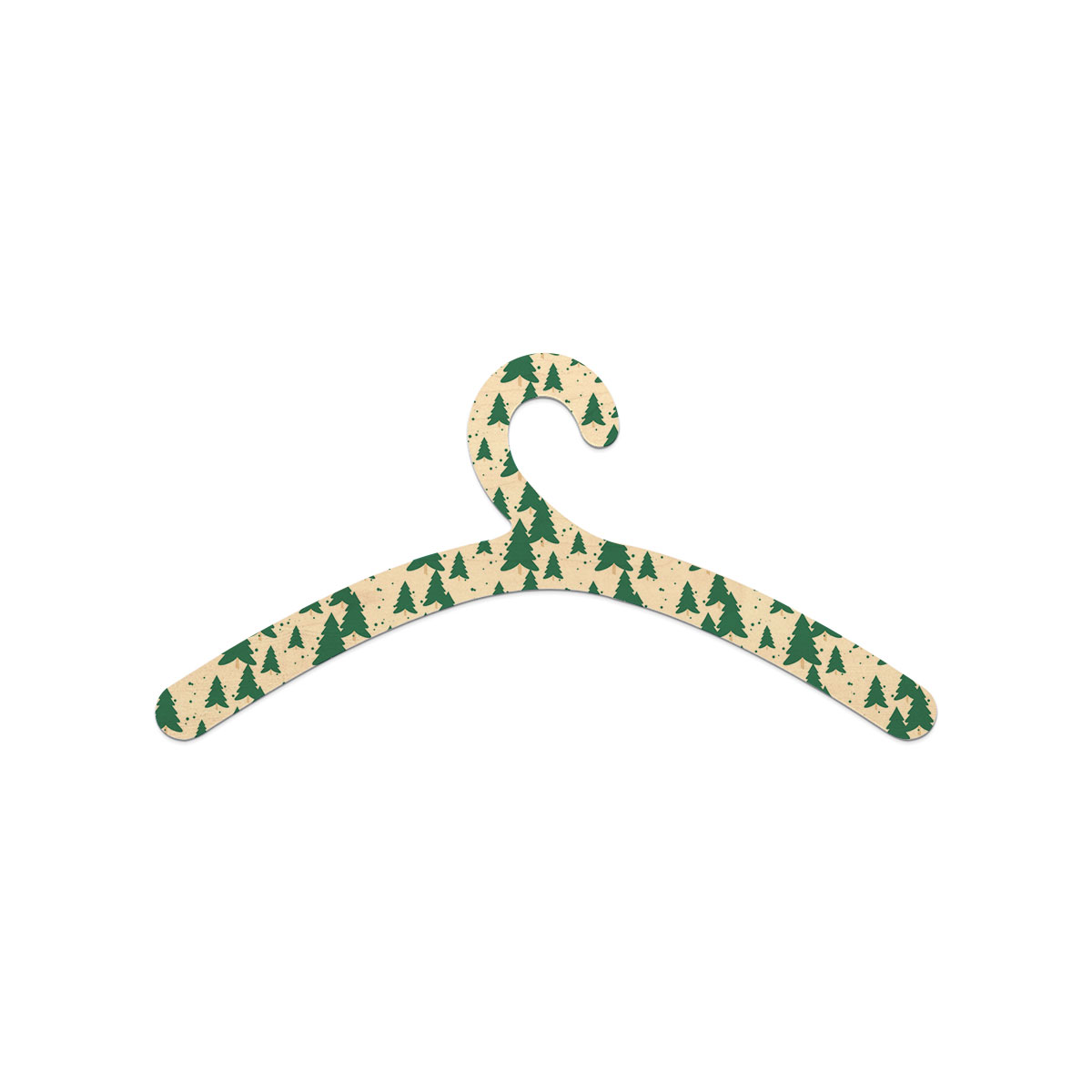 White And Green Christmas Tree Wooden Hanger