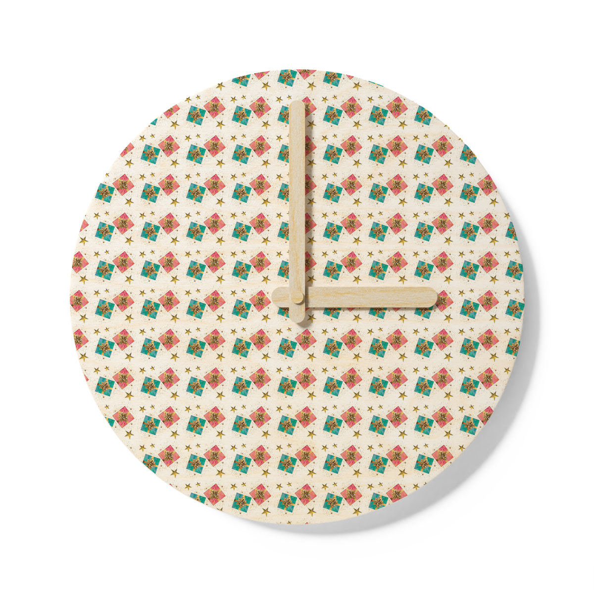 Christmas Gifts, Christmas Present Ideas, Christmas Pattern Wooden Wall Clock