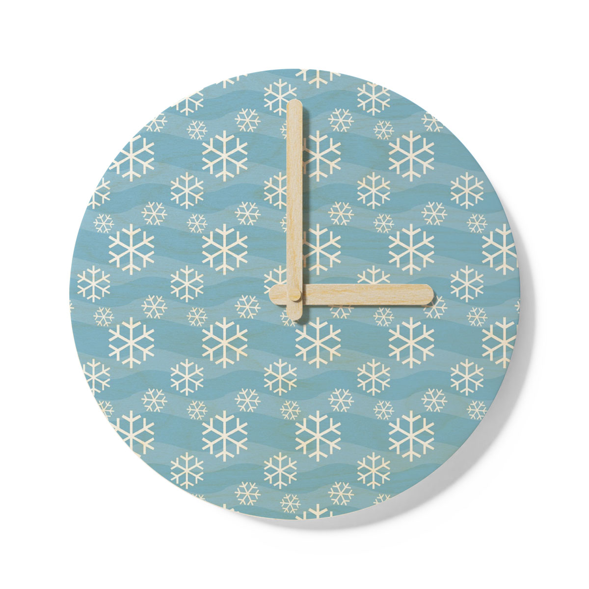 Snowflake, Snowflake Background, Snowflake Pattern 7 Wooden Wall Clock