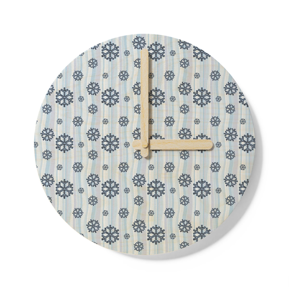 Snowflake, Snowflake Background, Snowflake Pattern 8 Wooden Wall Clock