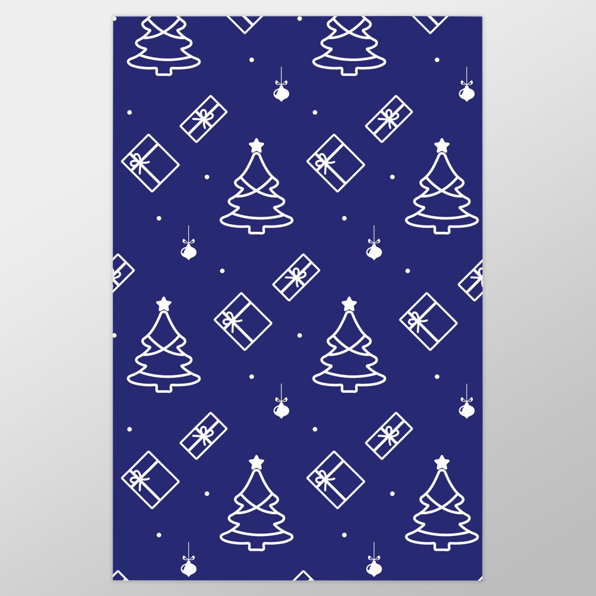 Blue And White Christmas Tree, Christmas Gift, Christmas Ball Wrapping Paper