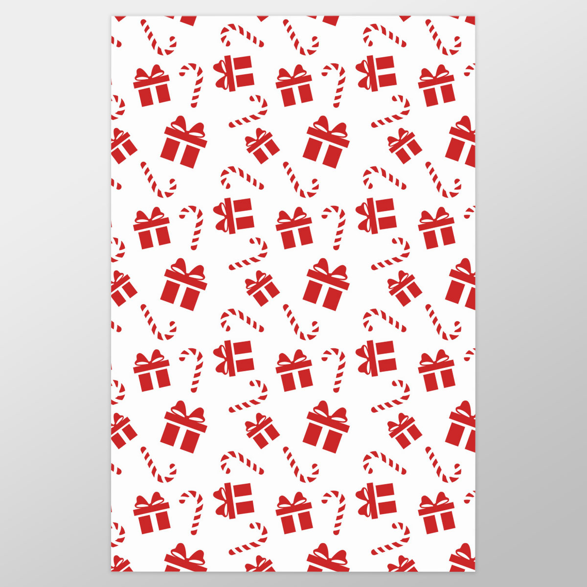 Christmas Gifts And Candy Canes Seamless White Pattern Wrapping Paper