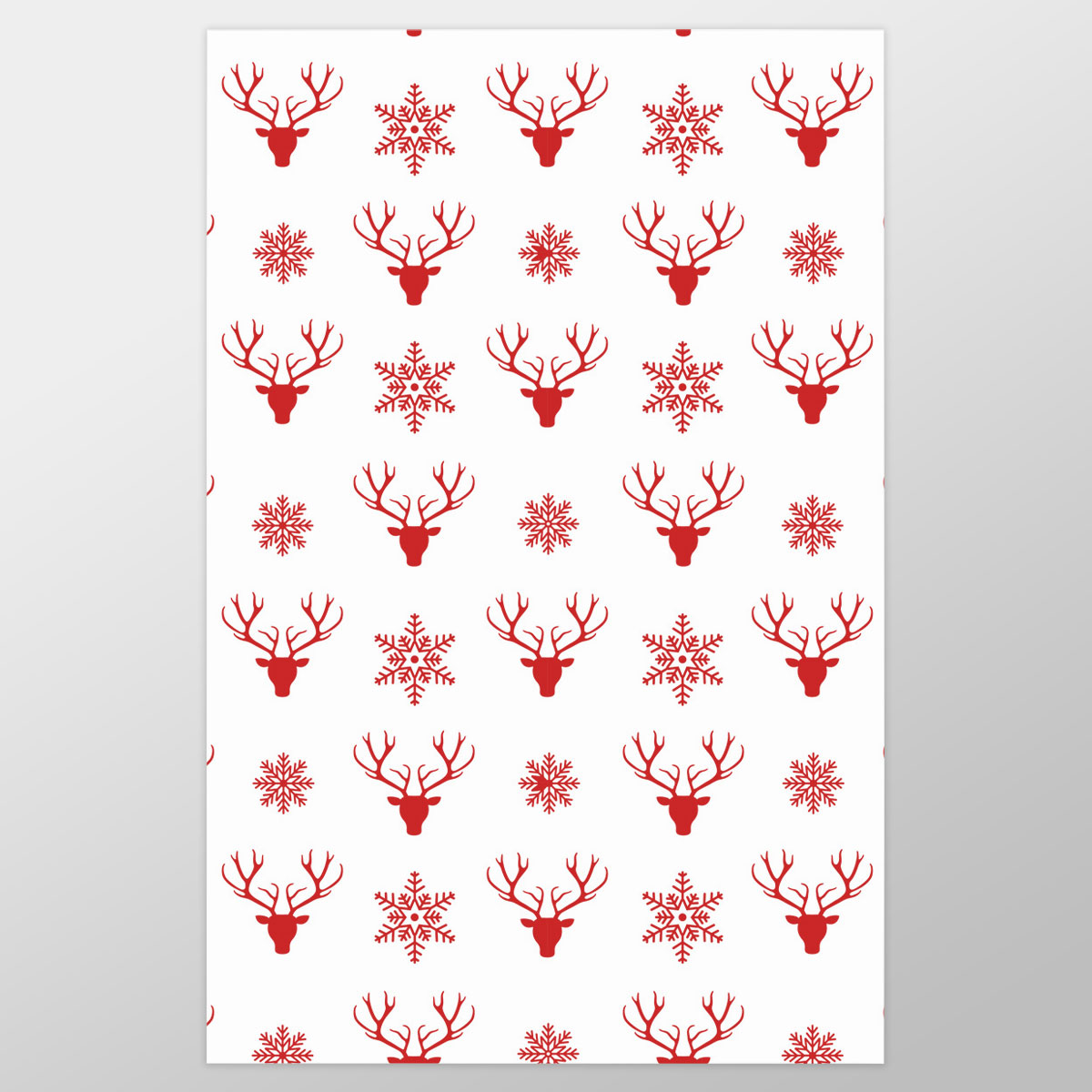 Christmas Reindeer And Snowflake Clipart Seamless White Pattern Wrapping Paper