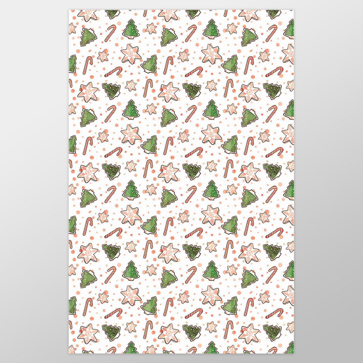 Christmas Tree, Pine Tree, Snowflake And Candy Canes Wrapping Paper
