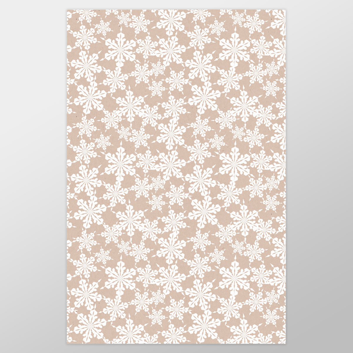 Christmas White Snowflake Christmas On Beige Nude Background Wrapping Paper