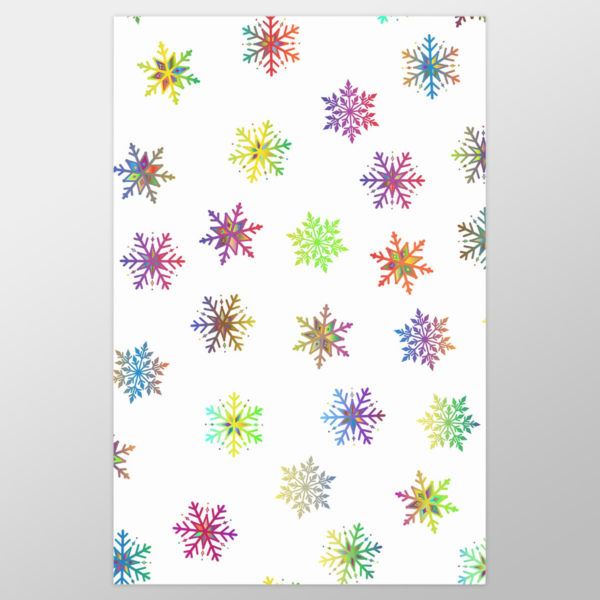 Colorfull Christmas Snowflake Clipart Seamless Pattern Wrapping Paper