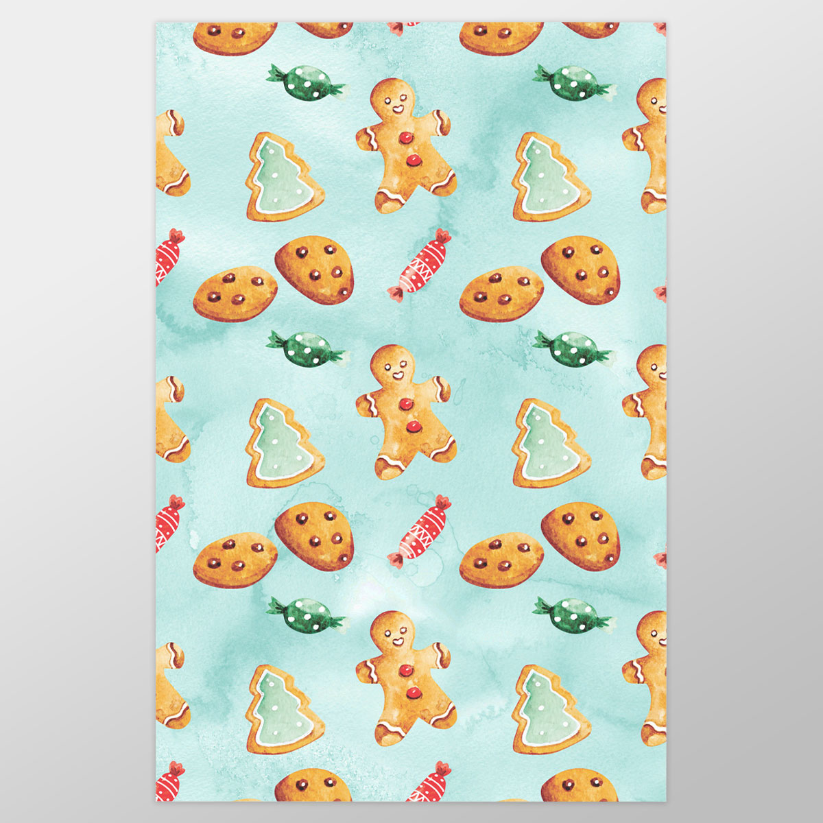 Gingerbread, Christmas Candy, Gingerbread Man Cookies Wrapping Paper