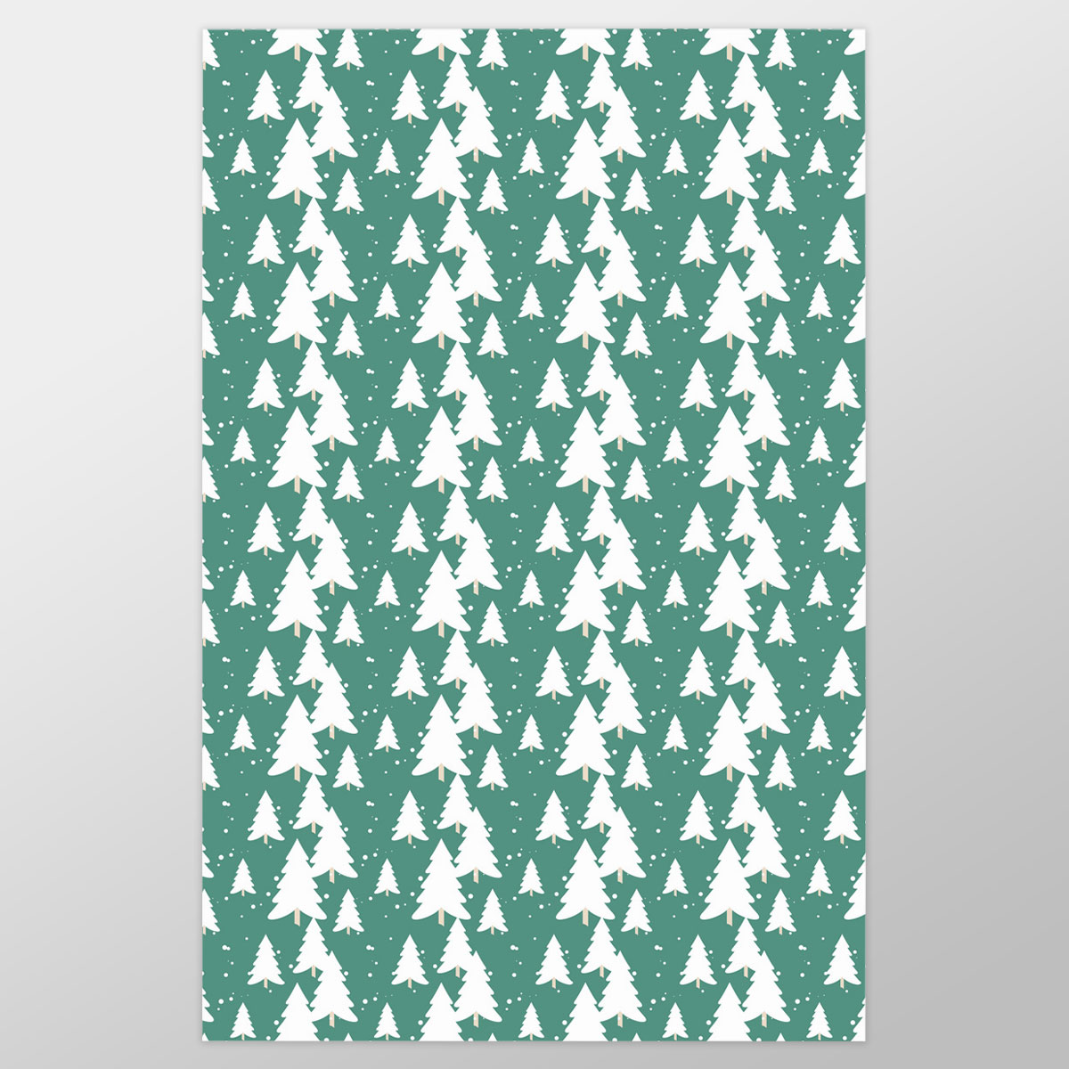 Green And White Christmas Tree Wrapping Paper