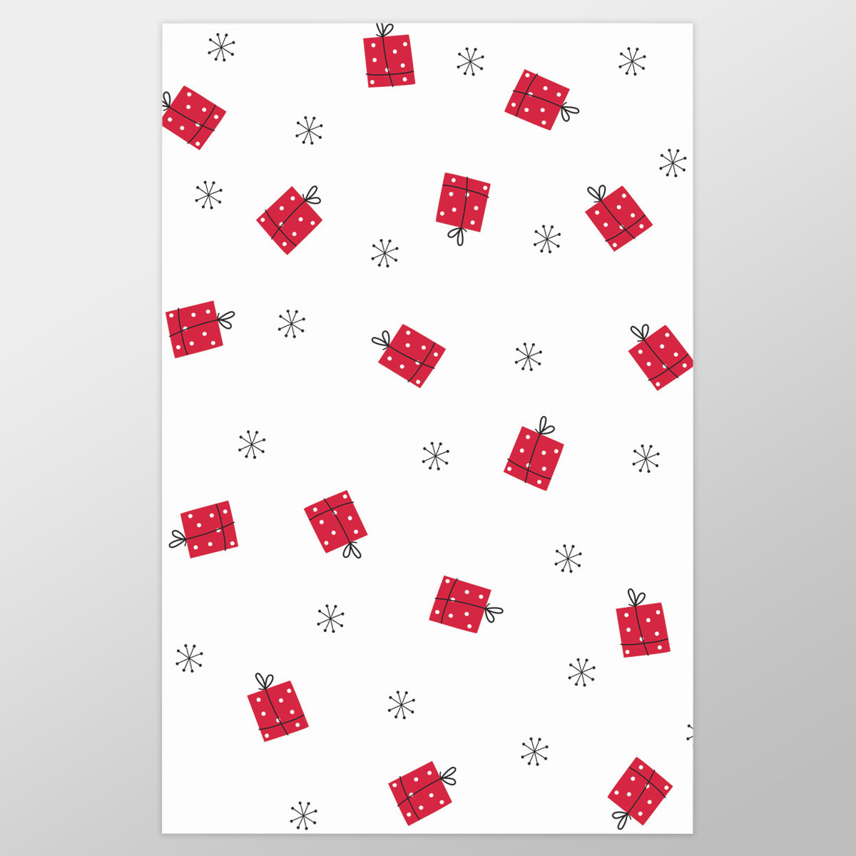 Hand Drawn Christmas Gifts, Snowflake Clipart Seamless White Pattern Wrapping Paper
