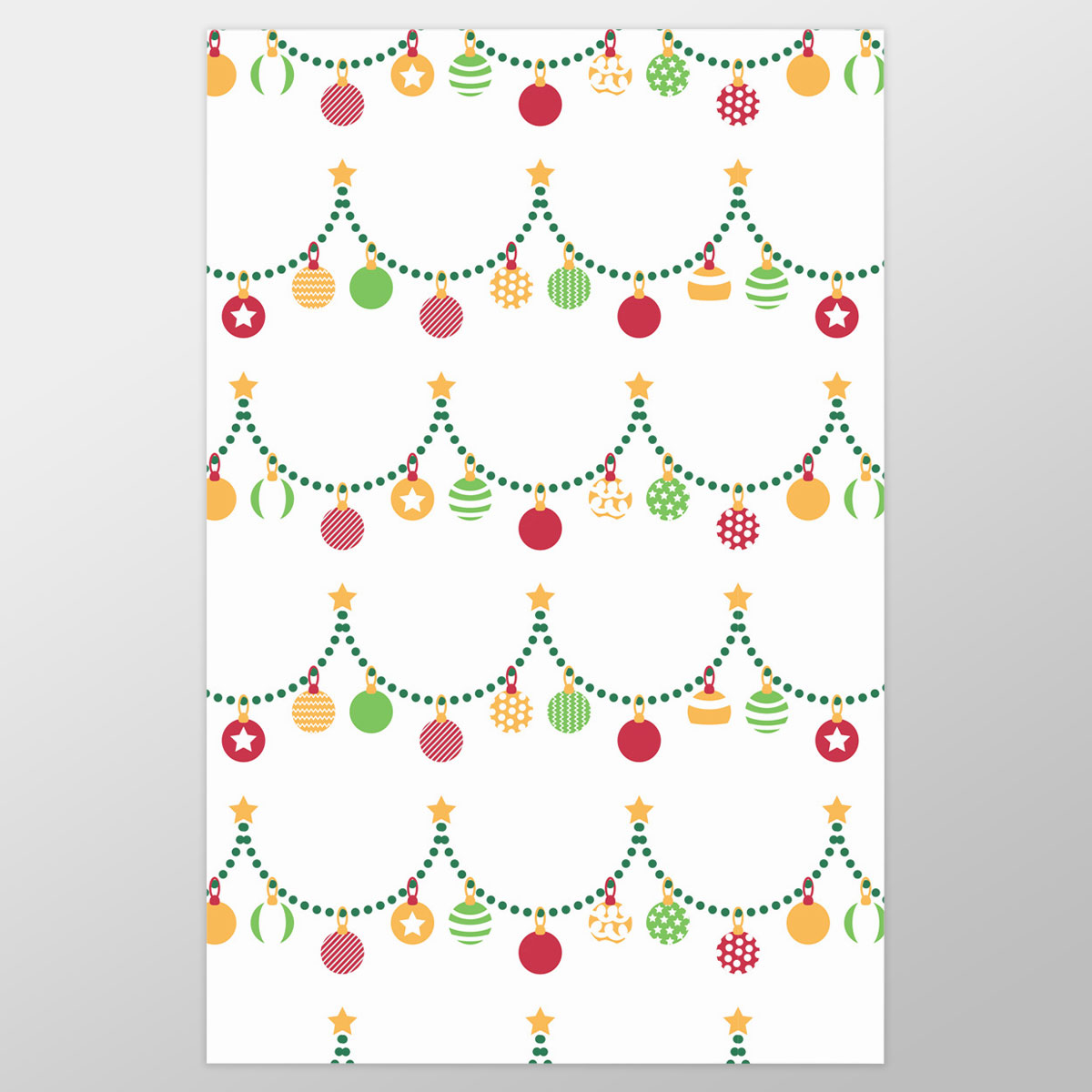 Red Green And White Christmas Light, Christmas Ball Wrapping Paper