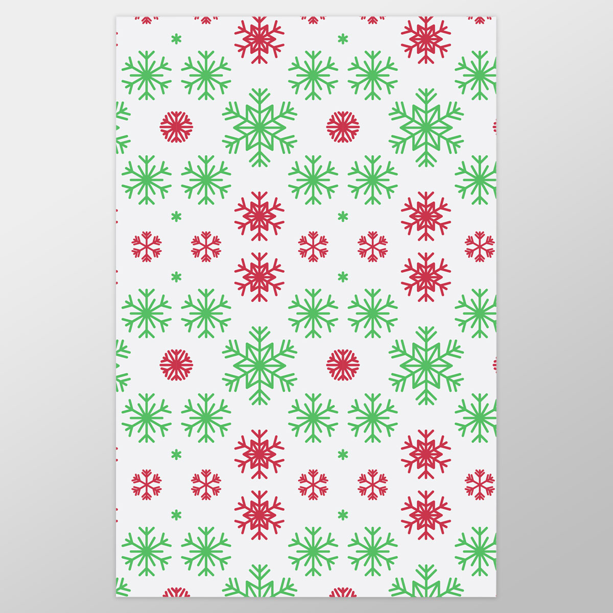 Red Green And White Snowflake Wrapping Paper