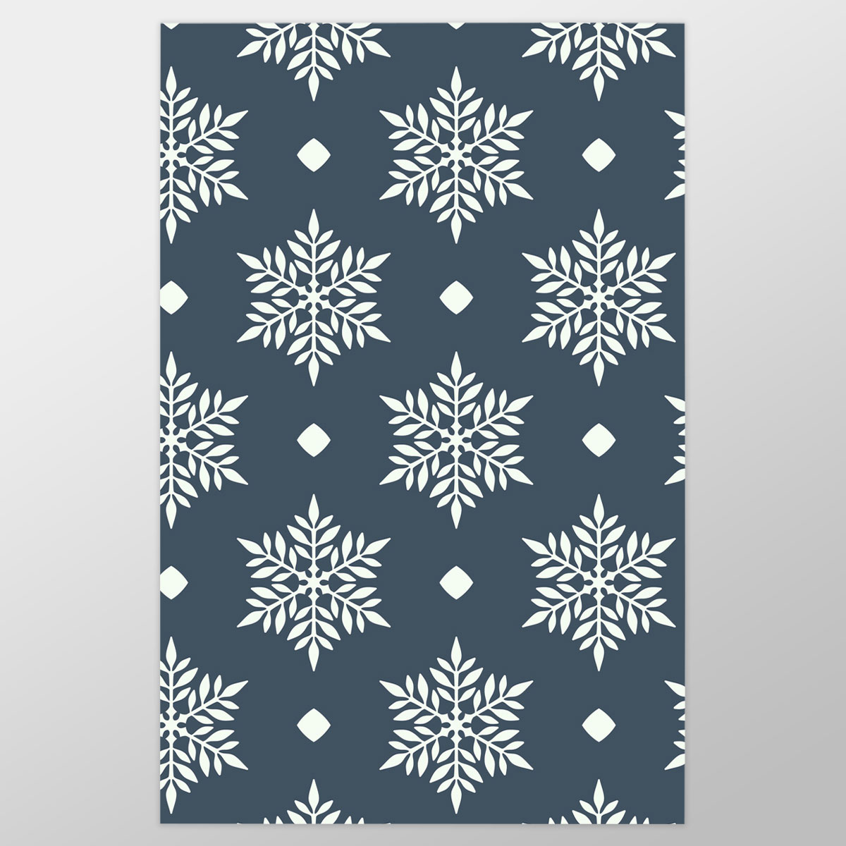 Snowflake On Dark Blue Background Wrapping Paper