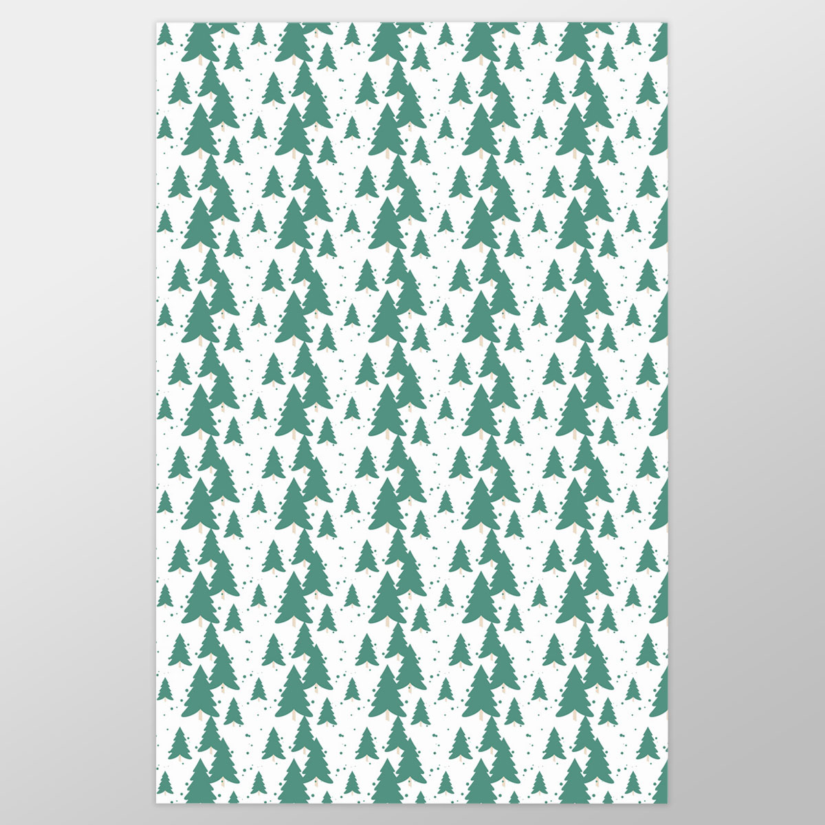 White And Green Christmas Tree Wrapping Paper