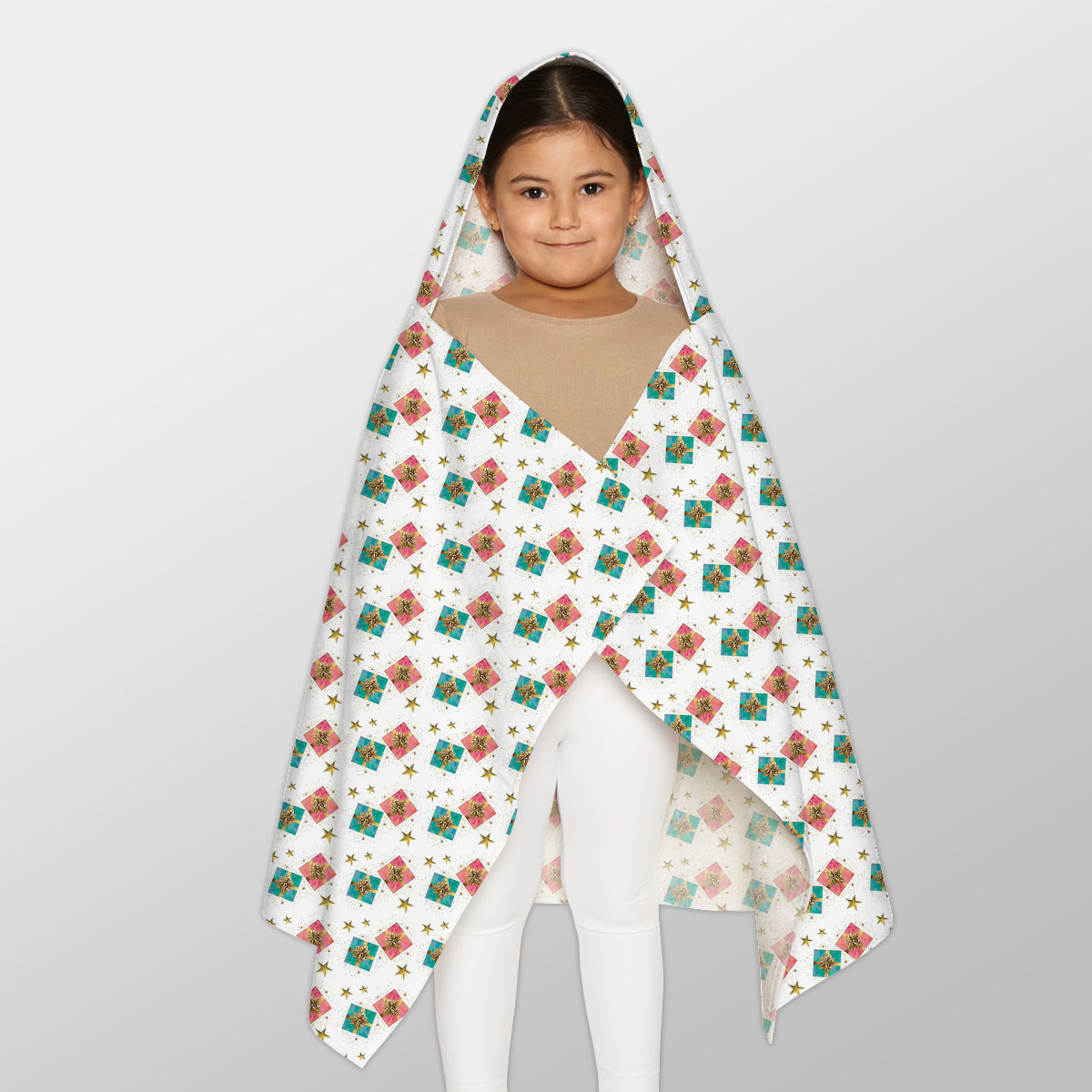 Christmas Gifts, Christmas Present Ideas, Christmas Pattern Youth Hooded Towel