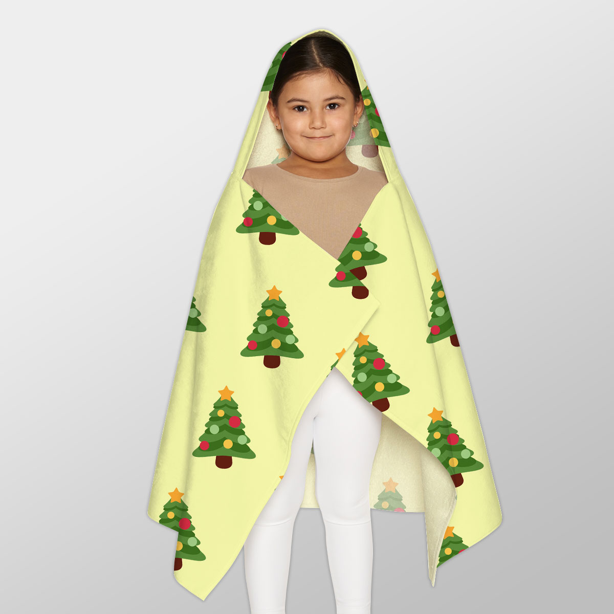 Christmas Tree, Pine Tree, Christmas Balls Youth Hooded Towel