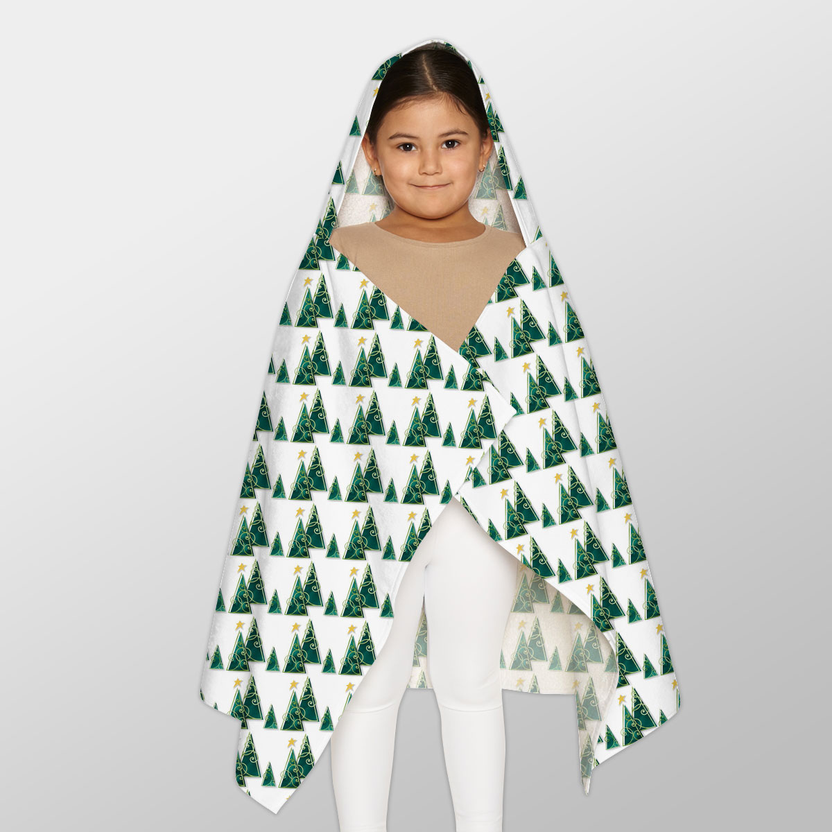 Christmas Tree, Pine Tree, Christmas Tree Star Topper Youth Hooded Towel