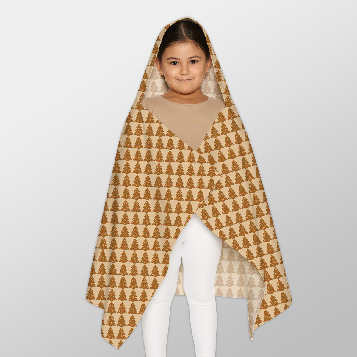 Gingerbread, Gingerbread Christmas Tree Youth Hooded Towel