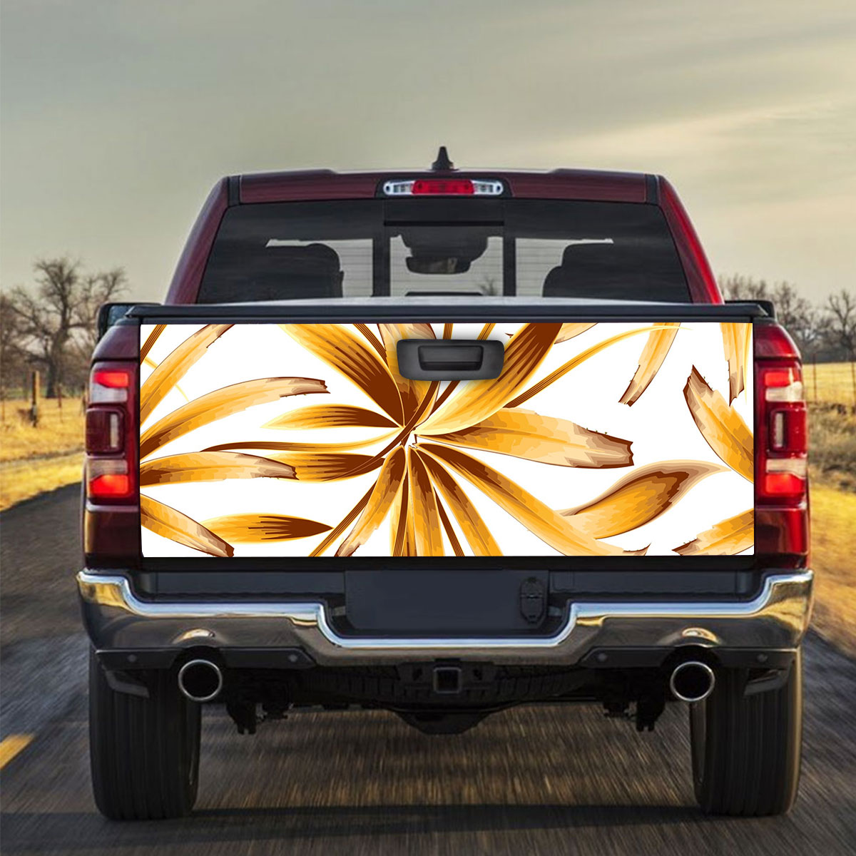 Abstract Bamboo Leaf Truck Bed Decal