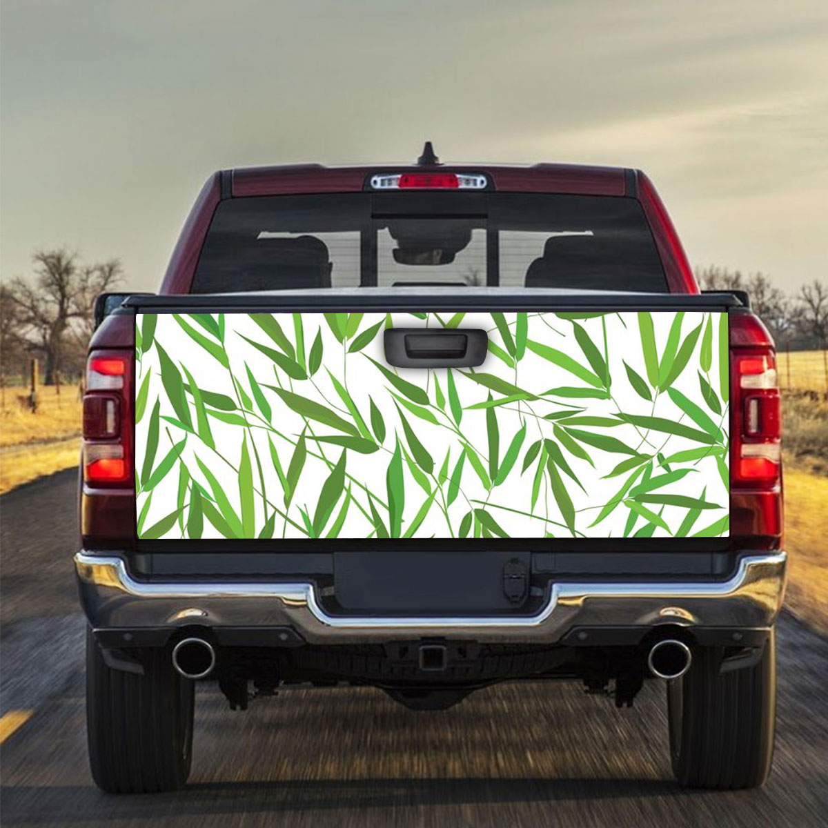 Floral Bamboo Leaves Truck Bed Decal
