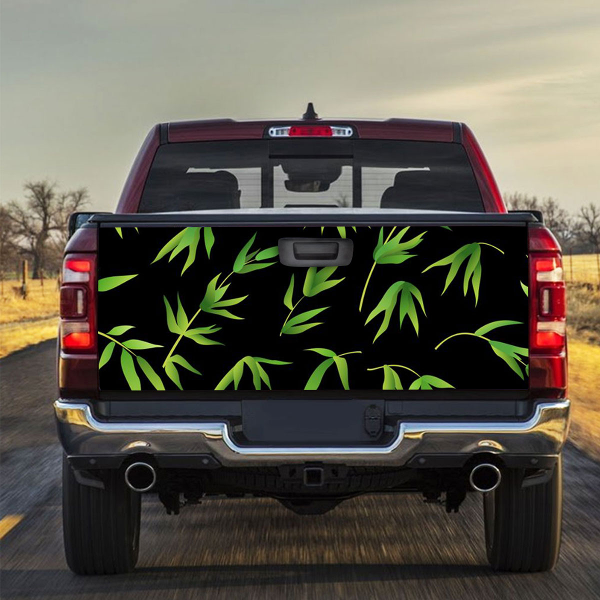 Tropical Bamboo Leaves Truck Bed Decal