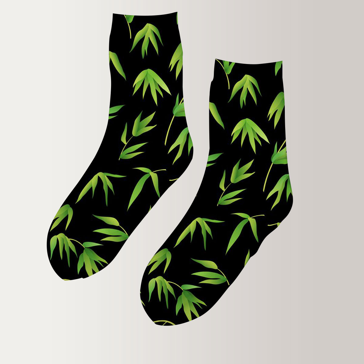 Tropical Bamboo Leaves 3D Socks