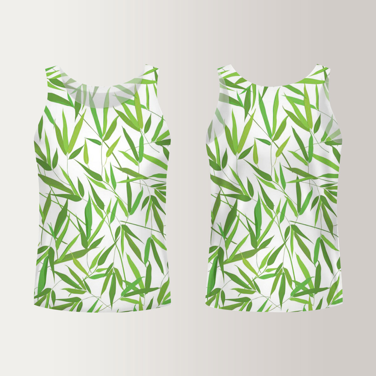 Floral Bamboo Leaves Unisex Tank Top