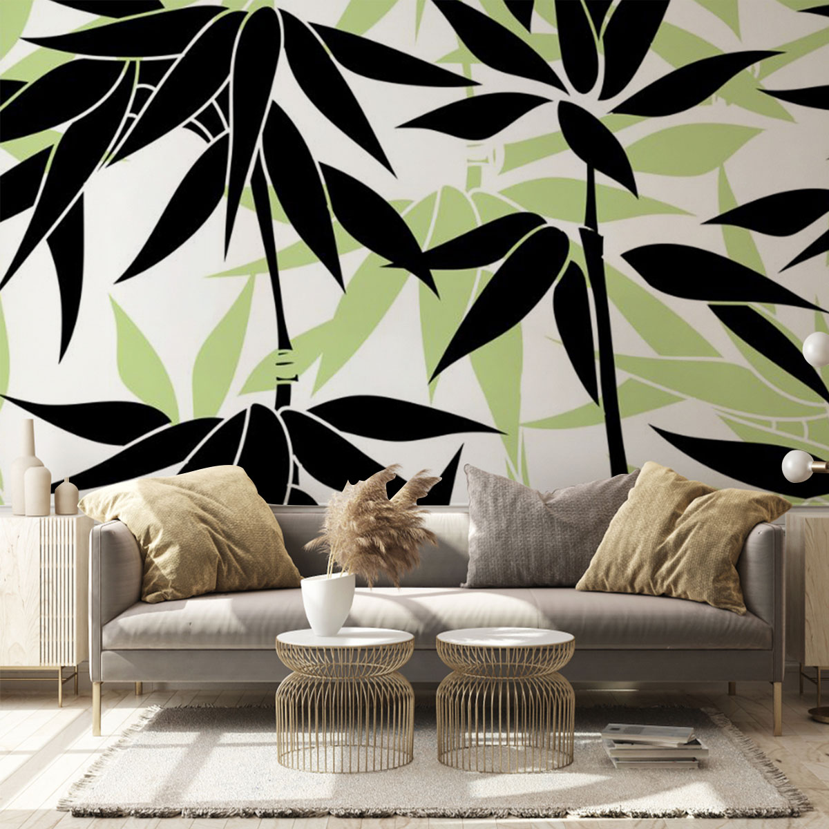 Floral Bamboo Leaves Nature Leaf Wall Mural