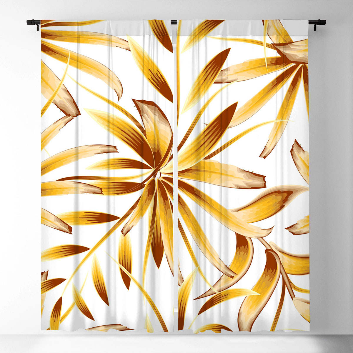 Abstract Bamboo Leaf Window Curtain