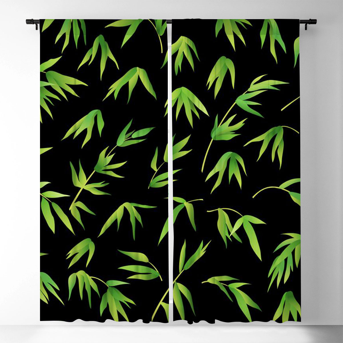 Tropical Bamboo Leaves Window Curtain