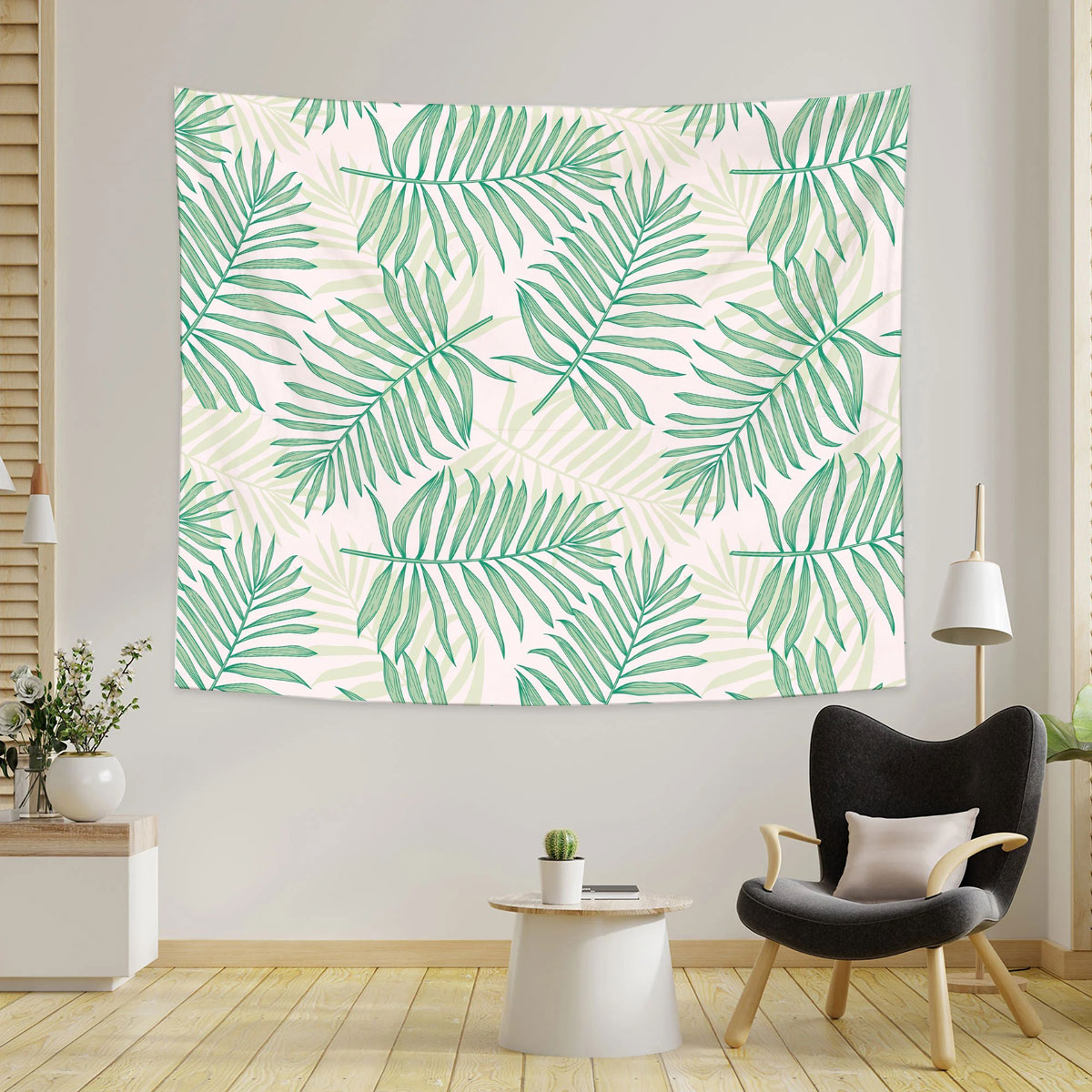 Tropical Palm Leaves Tapestry